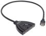 Manhattan 1080P 3-PORT HDMI Switch - Integrated Cable Black Retail Box Limited Lifetime Warranty