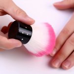 Vege Sister Pink Nail Dust Brush - Fluffy Soft Bristles For Easy Manicure & Pedicure Cleaning