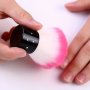 Vege Sister Pink Nail Dust Brush - Fluffy Soft Bristles For Easy Manicure & Pedicure Cleaning