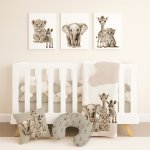 Cot Duvet Bedding Safari Monochrome Beige Safari Splash