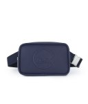 Pouch Canvas Strap Navy Silver Trim