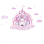 Whimsical Dreamy & Pastel Princess Castle Wall Sticker Decal For Home