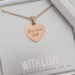 Amore Personalized Necklace Rose Gold Stainless Steel 20MM On 45CM Chain Ready In 3 Days