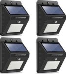 . 25 LED Solar Powered LED Wall Light With Dim Mode + Pir +night Sensor Pack 4