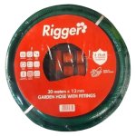 Rigger Garden Hose With Fittings 30M X 12MM