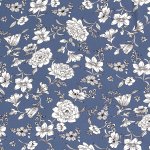 Crepe Georgette Floral Indigo 15220 006