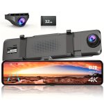 4K Mirror Dash Cam Front And Rear Rearview Mirror Camera For Cars & Trucks With 27.94CM Ips Touch Screen Backup Camera With Type