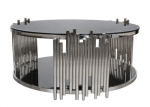 Smte Glass Steel Round Coffee Table With Keychain