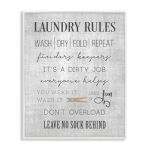 Stupell Industries 'laundry Room Rules Family List' Framed Giclee Art White 11 X 14 Inches Easy To Hang And Sturdy Made In Usa B