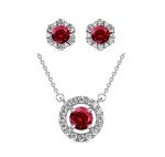 DESTINY Petal Garnet january Birthstone Set With Swarovski Crystals
