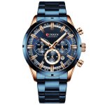 Curren 8355 Chronograph - Rose Gold & Blue