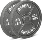 Cast Iron Olympic Weight Plates Free Weights With 2-INCH Hole & Anti-rust Hammertone Finish - Ideal For Strength Training Crossf