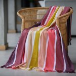 Protea Pin Stripe - Sunset Burgundy garnet - 150 X 200 Cm