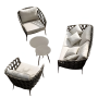 4 Piece Outdoor Braided Rope Stain Resistant Patio Set