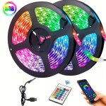 Create A Magical Ambience With 5050 Rgb LED Strip Lights - Music Sync Color Changing Remote Control Perfect For Home Garden Part
