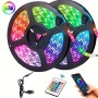 Create A Magical Ambience With 5050 Rgb LED Strip Lights - Music Sync Color Changing Remote Control Perfect For Home Garden Party And More