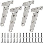 Laorde 316 Stainless Steel T Hinges Marine Grade 6" X 3" Heavy Duty Boat Hatch Hinge 150 Mm X 72 Mm 4 Pack Casting