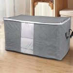 Extra-large Quilt Storage Bag With Clear Window - Durable Foldable Organizer For Blankets & Bedding Reinforced Handles & Sturdy