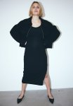 Mama Ribbed Bodycon Dress - Black