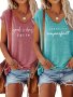 2 Pack Letter Print V Neck Tank Top Sleeveless Casual Top For Summer & Spring Women's Clothing