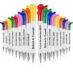 Geyee 60 Pcs Thumbs Up Pens Bulk Funny Pens Affirmation Inspirational Quotes Motivational Messages Pen Fun Employee Appreciation