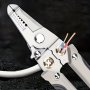 1PC Multifunctional Needle-nose Pliers Wire Cutting Crimping Stripping Pliers Flat Head Electrician's Tool For Wiring Repair Mechanical Maintenance Electrical Equipment Indoor Renovation Household Diy