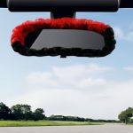 Car Interior Rear View Mirror Decoration Accessories Universal Auto Trim Elastic Protector For Women Soft Plush Car Rear View Mi