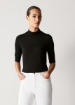 Merino Jersey Mock Neck Knit