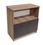 Oxford 2 Shelf 2 Door Book/filing Cabinet 60CM - Sahara & Storm Grey