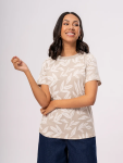 Leaf Print Cotton T-Shirt - XL Assorted
