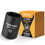 Tightspot 1 2 Inch Drive 12MM Shallow Impact Socket With Anti-rounding 6 Point Design Heat-treated Crv Steel