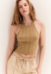 Rib-knit Vest Top - Beige
