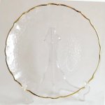 Goldair Gold Rimmed Flower Plastic Charger Plate