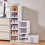 1PC 3/6-LAYER Transparent Shoe Box - Stackable Foldable Dustproof High-top Shoe Cabinet With Multiple Storage Options