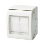 Weatherproof 2 Lever Light Switch IP55 1 Way Or 2 Way Outdoor Switch White - 2 Way