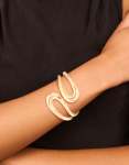 Goldair Gold Wrapped Loop Hinged Bangle