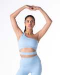 Organic Pristine Asymmetrical Sports Bra - Blue - Small