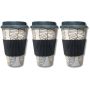 3-PACK Bamboo Travel Mugs - Sustainable 425ML Coffee Tumblers Leak-proof