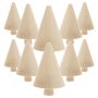 Abaodam 10PCS MINI Wooden Christmas Tree Diy Unfinished Wood Trees Blank Wooden Peg Dolls Unpainted Miniature Trees Statues For Arts Crafts Graffiti D