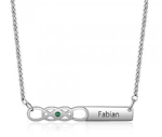 CNE103250 - Personalized Name & Birthstones Infinity Necklace Stainless Steel