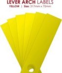 Lever Arch Labels Yellow 12& 39 S