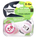 Tommee Tippee Fun Soother 0-6M 2PK Asst