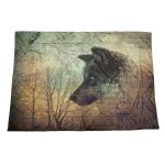 Black Wolf Double Layer Lap Blanket