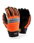 Mach Meta Mining Impact & Liquid Resistant Glove Mach 6 Black Meta Palm Orange