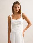 Tess Ruched Front Top - 16 Porcelain