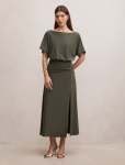 Parker Draped Jersey Midi Dress - 16 Thyme Green