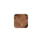 Airmb Heart Necklace For Women Gold Plated 14K Chunky Cuban Chain Trendy Heart Choker Pendant Gold Ot Toggle Hypoallergenic Fash