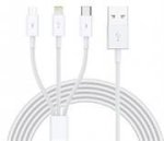 Ezra 3IN1 1METER White USB Data Cable