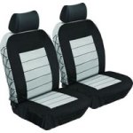 STINGRAY Ultimate Heavy Duty Front Car Seat Cover Set 4 Piece Black grey