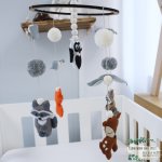 Cot Mobile Woodlands And Pom Poms